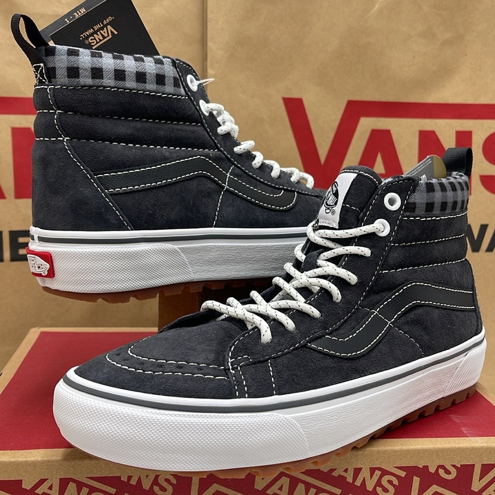 Vans Men’s Sk8-Hi Mte-1 Plaid Grey/White
VN0A5HZYGYW Boots Sneakers - Picture 1 of 16